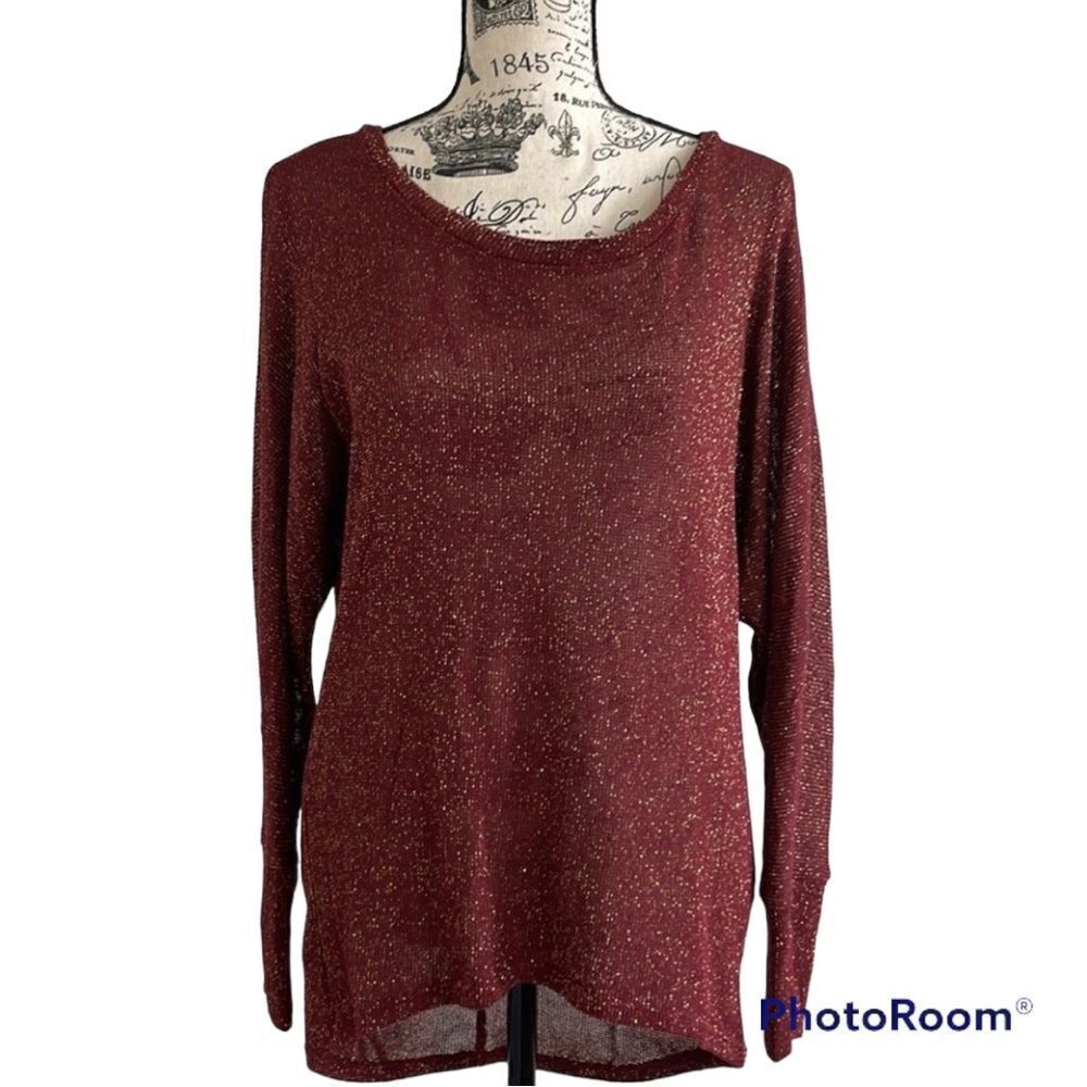 Nordstrom Gibson Red Sparkly Gibson Women's Top small
